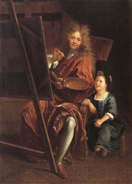 Antoine Coypel Portrait of the Artist with his Son,Charles-Antoine Norge oil painting art